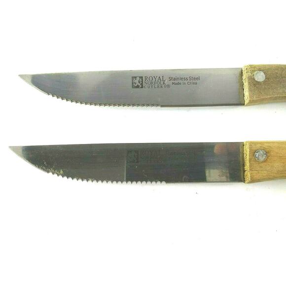 Royal Norfolk Steak Knives Strayed Lot Of 2 Revered 9 1/4" - Picture 2 of 6